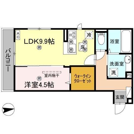 プランドール桜木 102号室 間取り