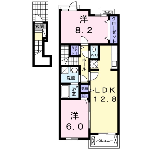 フォルトゥーナ 202号室 間取り
