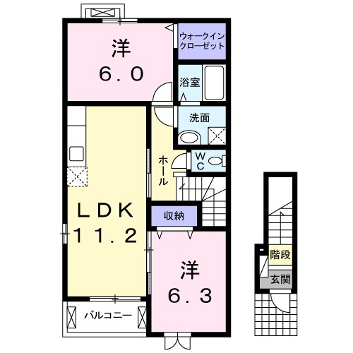 メゾン　シャルマン　Ｂ 201号室 間取り