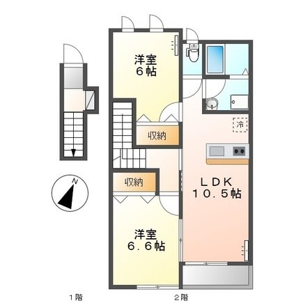サンリベラル 201号室 間取り