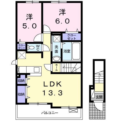 フェリーチェ　Ⅱ 201号室 間取り