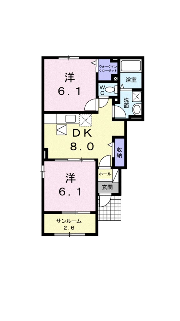野田ハイツ　Ⅲ 101号室 間取り