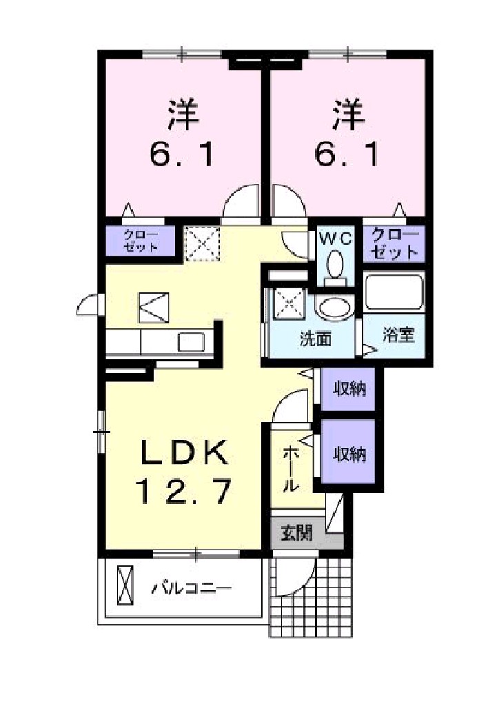 陽和　Ⅱ 101号室 間取り