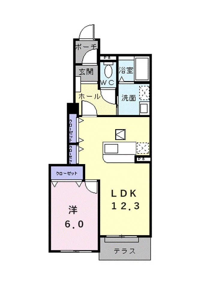メアリー・ローズ　Ⅳ 103号室 間取り