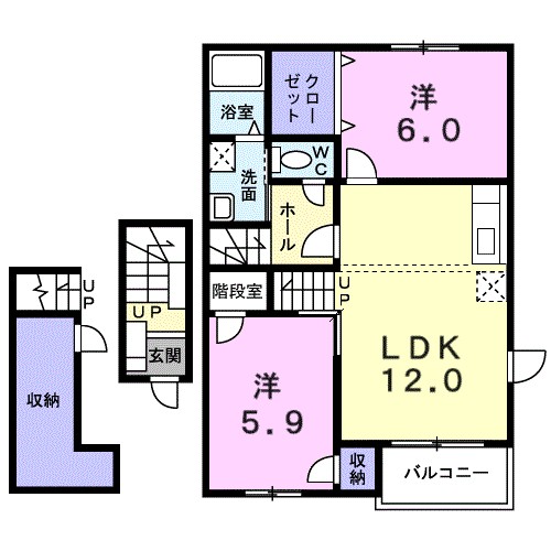 オリージャ　Ⅲ 205号室 間取り