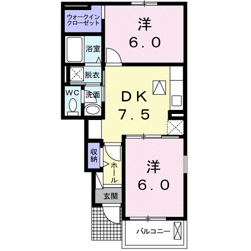 ルーチェ・スバル 105号室 間取り