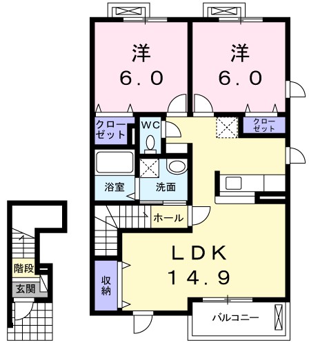 リスティ　ストロイエⅠ 203号室 間取り