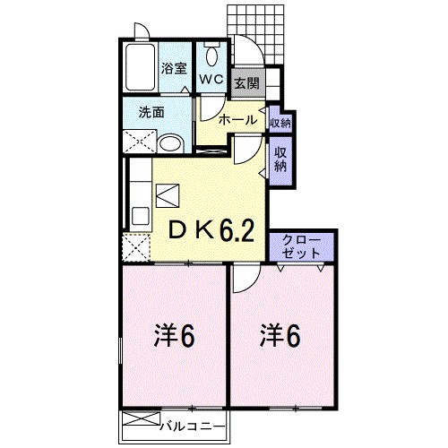 エクセラン別名Ⅱ　Ｂ 102号室 間取り