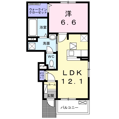 ソーレ　８Ｂ 102号室 間取り