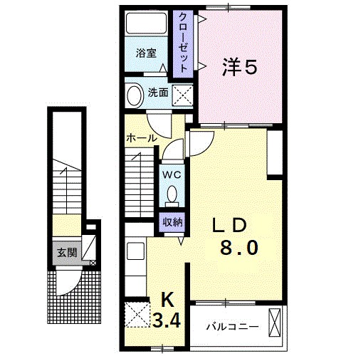 クラール東村　Ｃ 205号室 間取り