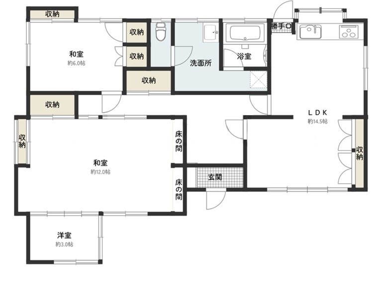 南高井町平屋 間取り