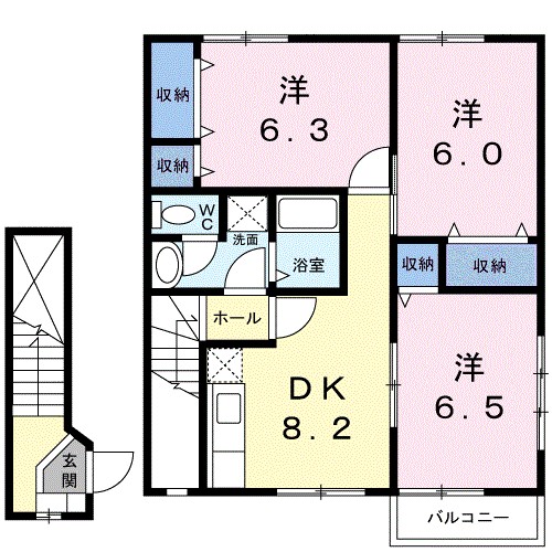 オーブリーＳⅡＡ 203号室 間取り