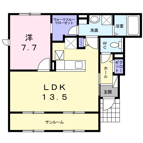メリーゲート・Ｋ 101号室 間取り