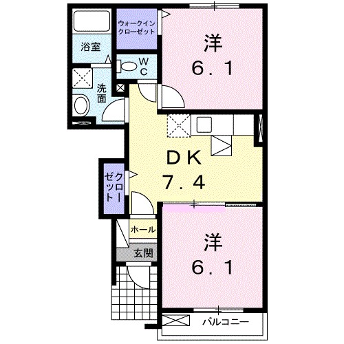 エスポワール南斎院 105号室 間取り