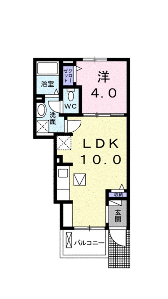 グレイス　ヌーヴォー　Ｅ 102号室 間取り