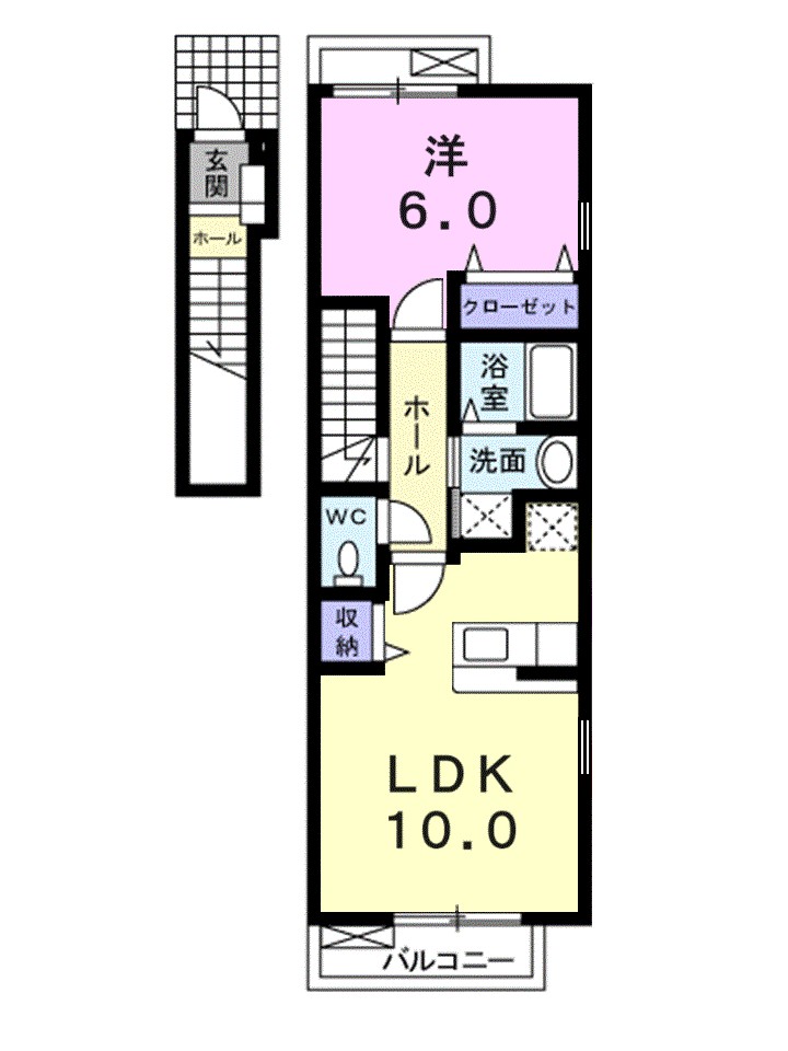 ボヌール・Ｋ　Ａ 201号室 間取り