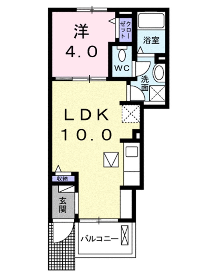 アルカンシエルＢ 102号室 間取り