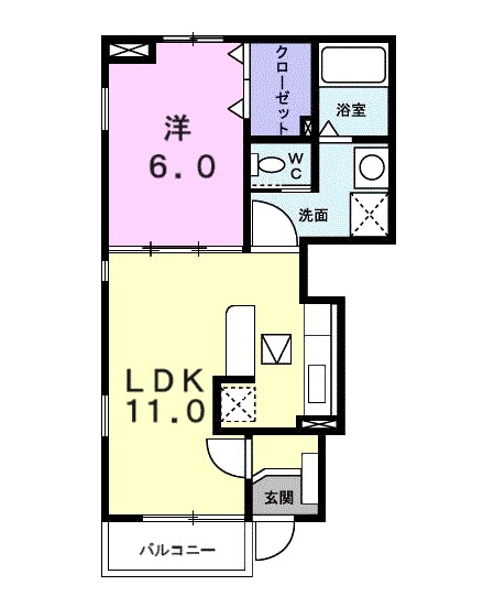 ウインド・ヒルⅠ 101号室 間取り