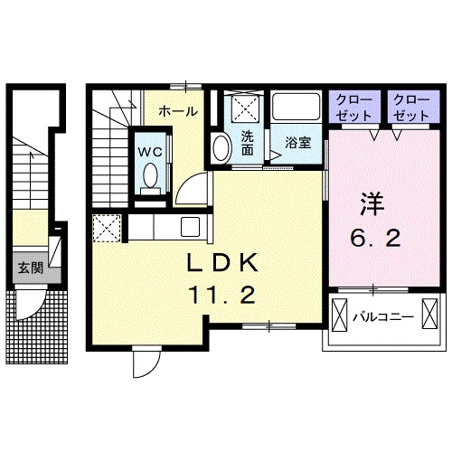 アカンサス 205号室 間取り