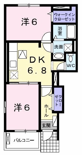 ティアモ　Ｋ 101号室 間取り