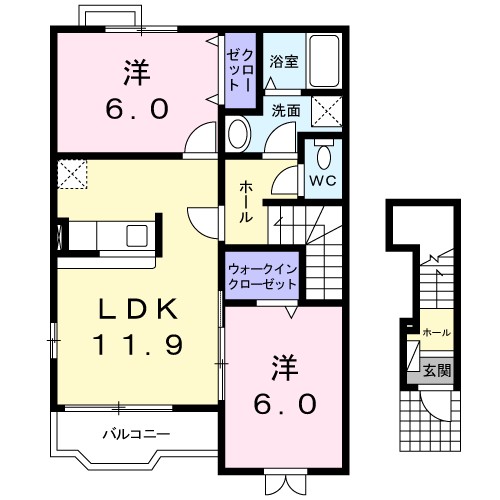 グランヴィア 201号室 間取り