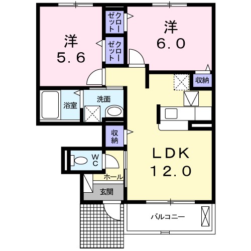 エストレーラⅠ　Ｂ 102号室 間取り