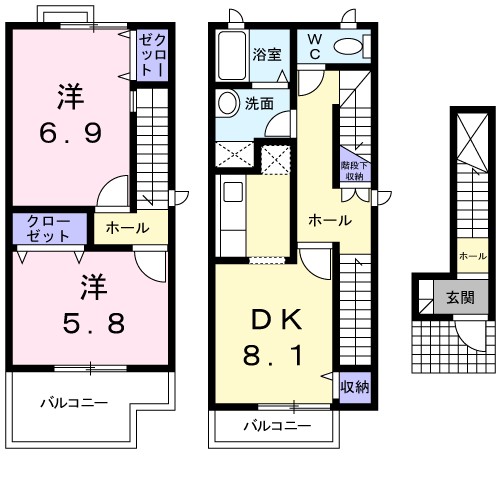 ビッグ・イースト上泉 207号室 間取り