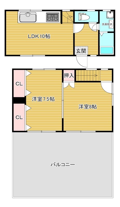 余戸西國西貸家 間取り