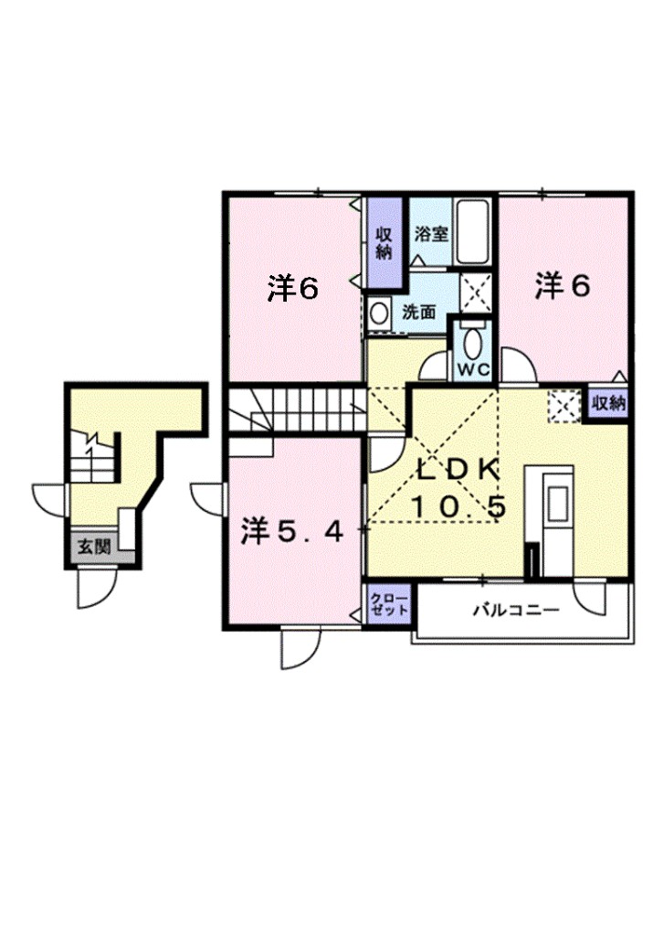 ア・ラ・モード小坂Ｂ 201号室 間取り