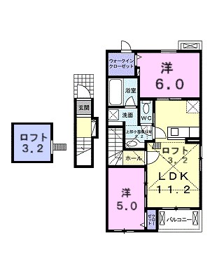 エル・クレール　Ⅱ 201号室 間取り