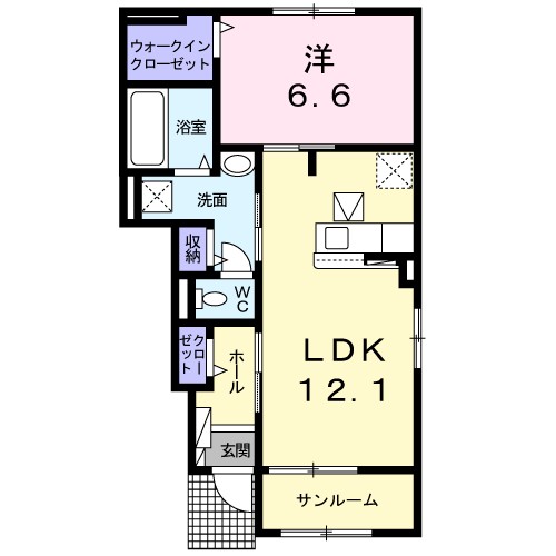 ノーブルハウス南方　Ｂ 103号室 間取り