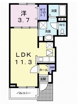 カーサ・ミトモⅠ 102号室 間取り