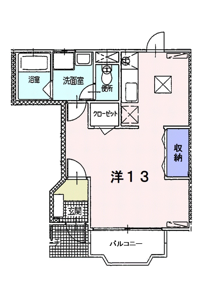 アクテュエルＹ 102号室 間取り