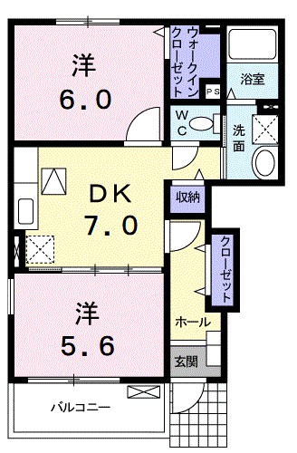 グランデＫⅡ　Ａ 101号室 間取り