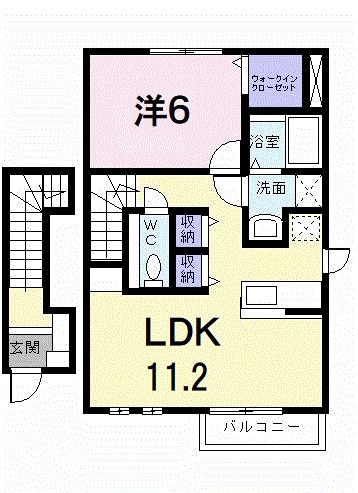 トゥー・ル・モンド山路　Ｂ 203号室 間取り