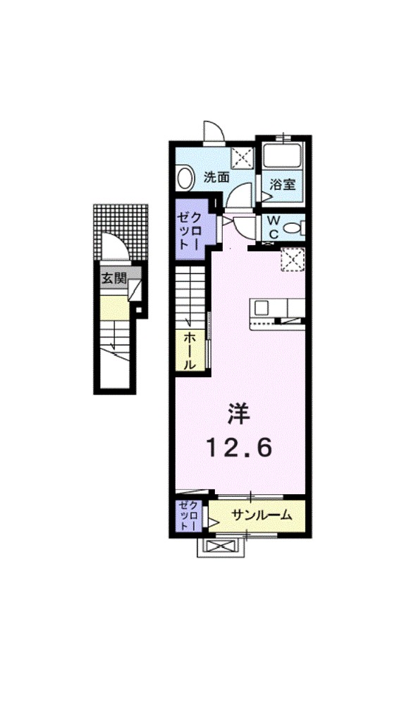 サクラメント・スクエア　Ｂ 202号室 間取り