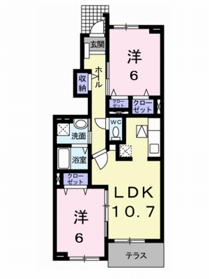 プロムナードさつき 105号室 間取り