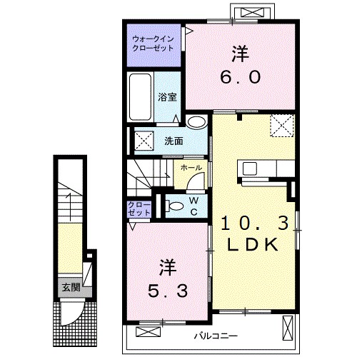 グランディール　Ⅰ 206号室 間取り