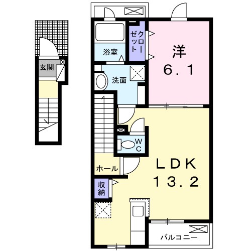 ソルフィオーレ　Ⅰ 202号室 間取り
