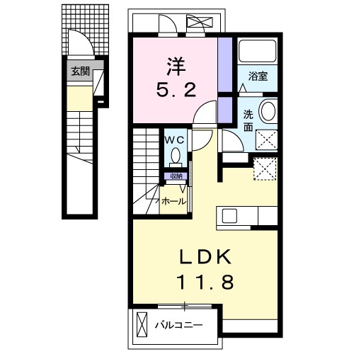 シャンテ・クレール 202号室 間取り