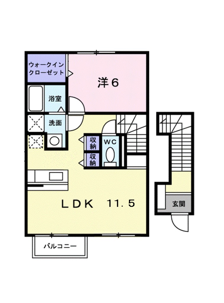 アヴニールＫ　Ａ 202号室 間取り
