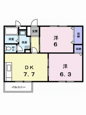 シャルマン牛渕Ａ 201号室 間取り