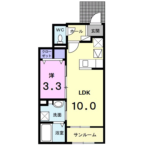 ルーベル　立花　Ⅱ 103号室 間取り