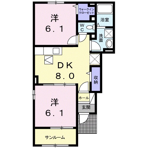 アリエッタ 101号室 間取り