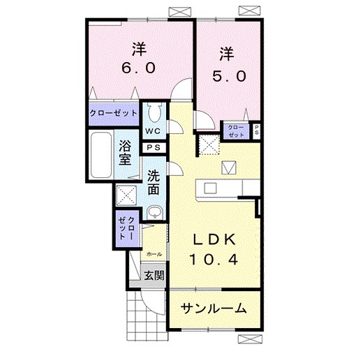 レジデンス鳥生２ 102号室 間取り