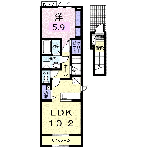 メゾン・ド・クレストⅠ 201号室 間取り