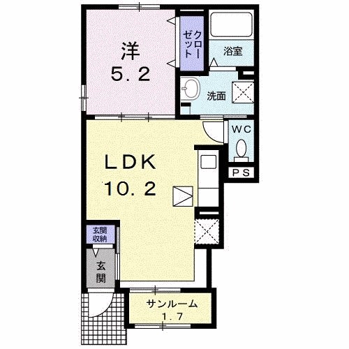 フェリクス 101号室 間取り