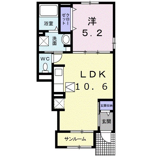 シャーロームＳ 102号室 間取り