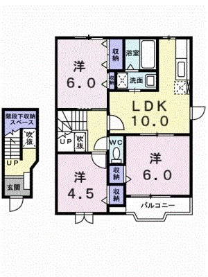 ハーモニー高岡Ⅰ 203号室 間取り