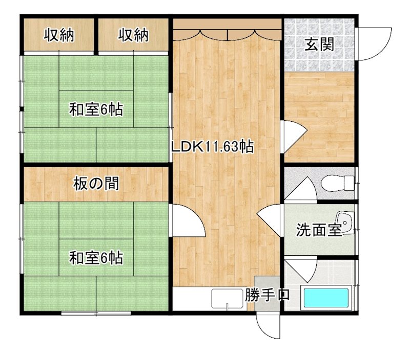 垣生6丁目1-3貸家 間取り